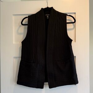 Eileen Fisher Black Quilted Vest XS